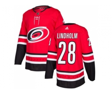 Youth Adidas Carolina Hurricanes #28 Elias Lindholm Red Home Authentic Stitched NHL Jersey