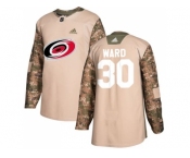 Youth Adidas Carolina Hurricanes #30 Cam Ward Camo Authentic 2017 Veterans Day Stitched NHL Jersey