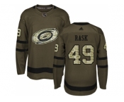 Youth Adidas Carolina Hurricanes #49 Victor Rask Green Salute to Service Stitched NHL Jersey