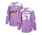 Youth Adidas Carolina Hurricanes #57 Trevor Van Riemsdyk Purple Authentic Fights Cancer Stitched NHL Jersey