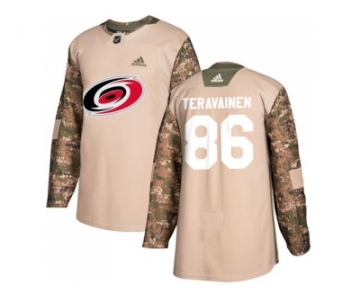 Youth Adidas Carolina Hurricanes #86 Teuvo Teravainen Camo Authentic 2017 Veterans Day Stitched NHL Jersey