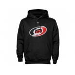 Carolina Hurricanes Black Old Time Hockey Big Logo with Crest Pullover Hoodie