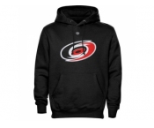 Carolina Hurricanes Black Old Time Hockey Big Logo with Crest Pullover Hoodie