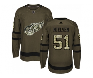 Adidas Detroit Red Wings #51 Frans Nielsen Green Salute to Service Stitched NHL Jersey