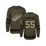 Adidas Detroit Red Wings #55 Niklas Kronwall Green Salute to Service Stitched NHL Jersey