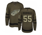 Adidas Detroit Red Wings #55 Niklas Kronwall Green Salute to Service Stitched NHL Jersey