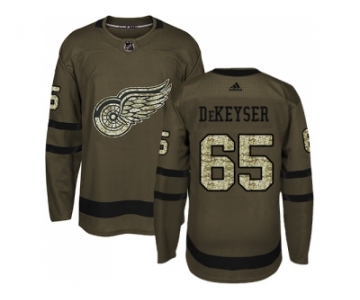 Adidas Detroit Red Wings #65 Danny DeKeyser Green Salute to Service Stitched NHL Jersey