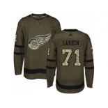 Adidas Detroit Red Wings #71 Dylan Larkin Green Salute to Service Stitched NHL Jersey