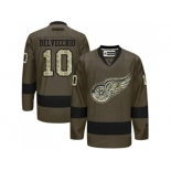 Detroit Red Wings #10 Alex Delvecchio Green Salute to Service Stitched NHL Jersey