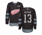 Detroit Red Wings #13 Pavel Datsyuk Black 1917-2017 100th Anniversary Stitched NHL Jersey