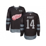 Detroit Red Wings #14 Gustav Nyquist Black 1917-2017 100th Anniversary Stitched NHL Jersey