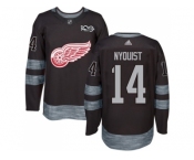 Detroit Red Wings #14 Gustav Nyquist Black 1917-2017 100th Anniversary Stitched NHL Jersey