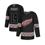 Detroit Red Wings #14 Gustav Nyquist Black Team Logos Fashion Jersey