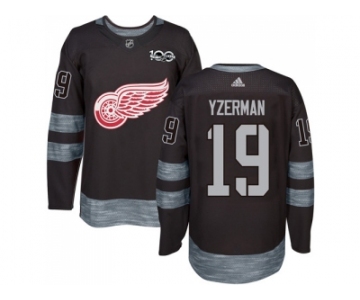 Detroit Red Wings #19 Steve Yzerman Black 1917-2017 100th Anniversary Stitched NHL Jersey