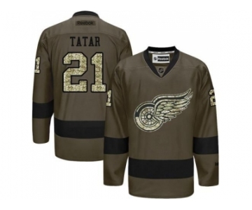 Detroit Red Wings #21 Tomas Tatar Green Salute to Service Stitched NHL Jersey