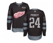 Detroit Red Wings #24 Bob Probert Black 1917-2017 100th Anniversary Stitched NHL Jersey