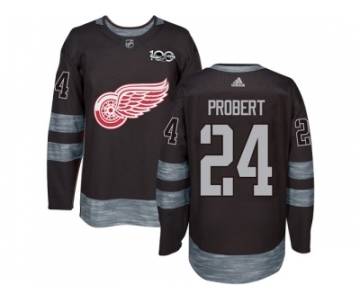 Detroit Red Wings #24 Bob Probert Black 1917-2017 100th Anniversary Stitched NHL Jersey