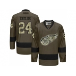 Detroit Red Wings #24 Chris Chelios Green Salute to Service Stitched NHL Jersey