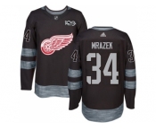 Detroit Red Wings #34 Petr Mrazek Black 1917-2017 100th Anniversary Stitched NHL Jersey