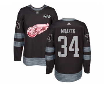 Detroit Red Wings #34 Petr Mrazek Black 1917-2017 100th Anniversary Stitched NHL Jersey