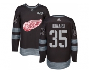 Detroit Red Wings #35 Jimmy Howard Black 1917-2017 100th Anniversary Stitched NHL Jersey