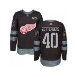 Detroit Red Wings #40 Henrik Zetterberg Black 1917-2017 100th Anniversary Stitched NHL Jersey