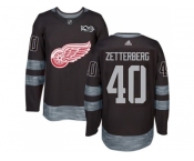 Detroit Red Wings #40 Henrik Zetterberg Black 1917-2017 100th Anniversary Stitched NHL Jersey