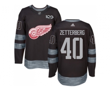 Detroit Red Wings #40 Henrik Zetterberg Black 1917-2017 100th Anniversary Stitched NHL Jersey