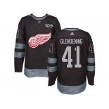 Detroit Red Wings #41 Luke Glendening Black 1917-2017 100th Anniversary Stitched NHL Jersey