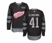 Detroit Red Wings #41 Luke Glendening Black 1917-2017 100th Anniversary Stitched NHL Jersey