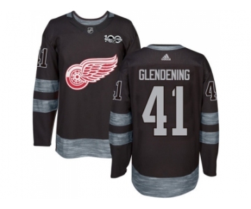 Detroit Red Wings #41 Luke Glendening Black 1917-2017 100th Anniversary Stitched NHL Jersey