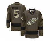 Detroit Red Wings #5 Nicklas Lidstrom Green Salute to Service Stitched NHL Jersey