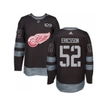 Detroit Red Wings #52 Jonathan Ericsson Black 1917-2017 100th Anniversary Stitched NHL Jersey