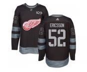 Detroit Red Wings #52 Jonathan Ericsson Black 1917-2017 100th Anniversary Stitched NHL Jersey