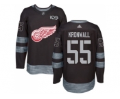 Detroit Red Wings #55 Niklas Kronwall Black 1917-2017 100th Anniversary Stitched NHL Jersey