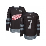 Detroit Red Wings #7 Ted Lindsay Black 1917-2017 100th Anniversary Stitched NHL Jersey