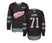 Detroit Red Wings #71 Dylan Larkin Black 1917-2017 100th Anniversary Stitched NHL Jersey