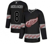 Detroit Red Wings #8 Justin Abdelkader Black Team Logos Fashion Jersey