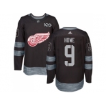 Detroit Red Wings #9 Gordie Howe Black 1917-2017 100th Anniversary Stitched NHL Jersey