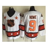 Detroit Red Wings #9 Gordie Howe White Orange All Star CCM Throwback Stitched NHL Jersey