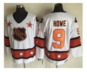 Detroit Red Wings #9 Gordie Howe White Orange All Star CCM Throwback Stitched NHL Jersey