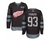 Detroit Red Wings #93 Johan Franzen Black 1917-2017 100th Anniversary Stitched NHL Jersey