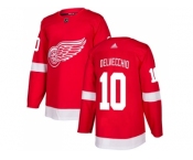 Men Adidas Detroit Red Wings #10 Alex Delvecchio Red Home Authentic Stitched NHL Jersey