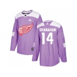 Men Adidas Detroit Red Wings #14 Brendan Shanahan Purple Authentic Fights Cancer Stitched NHL Jersey