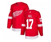 Men Adidas Detroit Red Wings #17 Brett Hull Red Home Authentic Stitched NHL Jersey