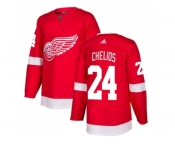 Men Adidas Detroit Red Wings #24 Chris Chelios Red Home Authentic Stitched NHL Jersey