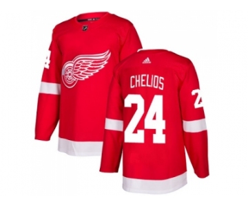 Men Adidas Detroit Red Wings #24 Chris Chelios Red Home Authentic Stitched NHL Jersey