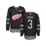 Men Adidas Detroit Red Wings #3 Nick Jensen Black 1917-2017 100th Anniversary Stitched NHL Jersey