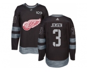 Men Adidas Detroit Red Wings #3 Nick Jensen Black 1917-2017 100th Anniversary Stitched NHL Jersey