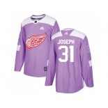 Men Adidas Detroit Red Wings #31 Curtis Joseph Purple Authentic Fights Cancer Stitched NHL Jersey